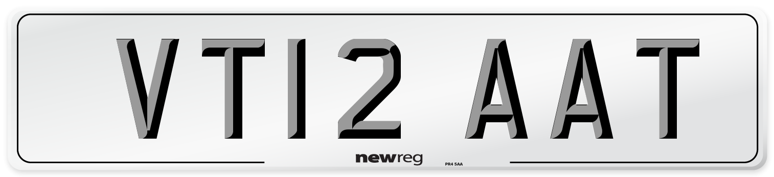 VT12 AAT Number Plate from New Reg